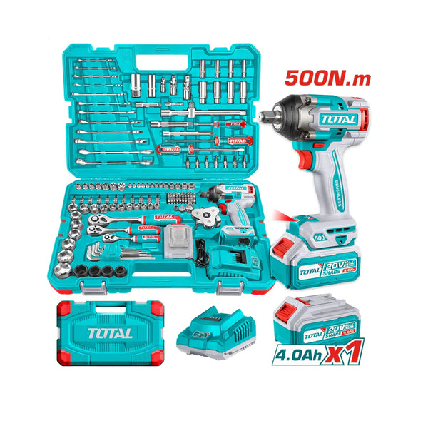 აკ. ქანჩის გასაღები 500ნმ, 20ვ TIWLI2050 და ინსტრუმენტების ნაკრები 152 ც