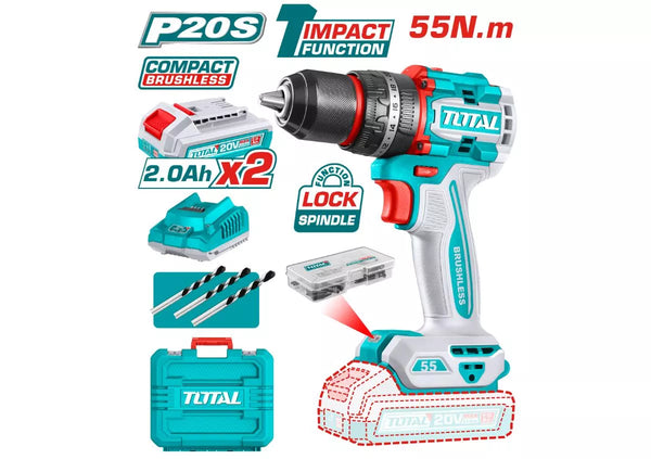 TOTAL TIDLI20558 აკ. ბურღი სახრახნისი 20ვ, 55ნმ