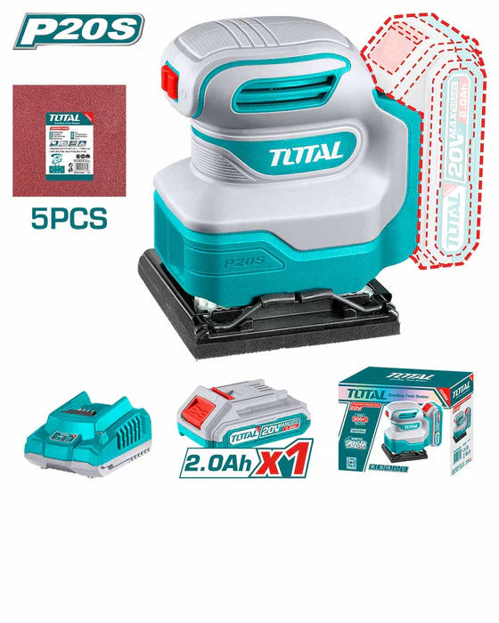 ბრტყლადსახეხი მანქანა 20ვ, 110X100მმ TOTAL TSHSLI20141