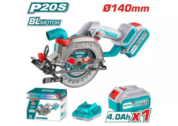 ბატარეაზე მომუშავე ცირკულარული ხერხი TOTAL TSLI14021